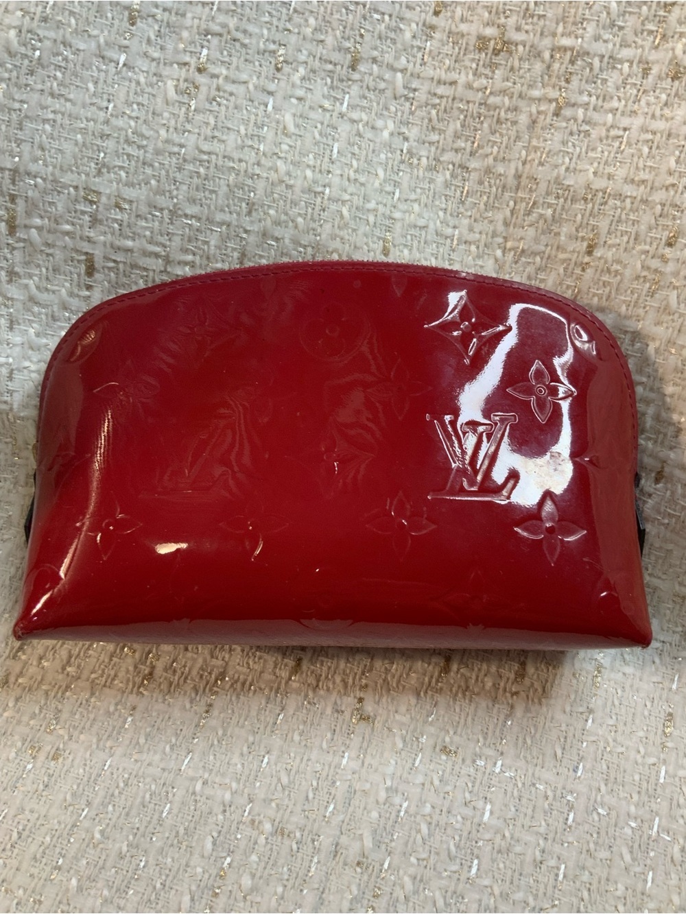 Louis Vuitton Vernis Red Cosmetic Pouch